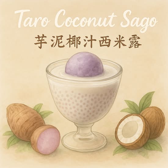 Taro Coconut Sago (芋泥椰汁西米露)